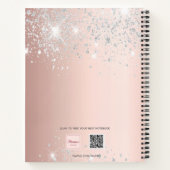 Rose Gold Silber-Skript 2025 Notizblock (Rückseite)
