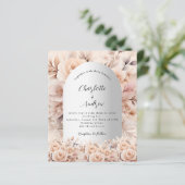 Rose Gold Silberblumengeschoss Einladung (Stehend Vorderseite)
