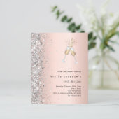 Rose Gold Silberjubeln Geburtstagsfeier (Stehend Vorderseite)