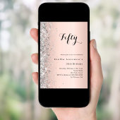 Rose Gold Silberluxus Geburtstag Einladung