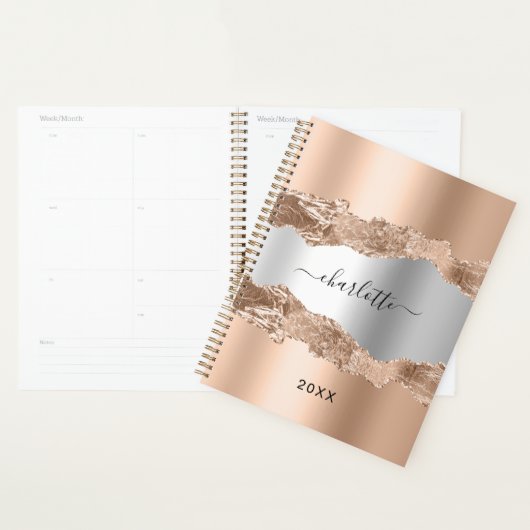 Rose Gold Silbermetall Agamentmarmorname 2024 Planer (Anzeige)