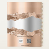 Rose Gold Silbermetall Agamentmarmorname 2024 Planer (Rückseite)