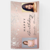 Rose Gold Silberne Glitzer Freunde Foto Banner (Vertikal)