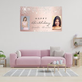 Rose Gold Silberne Glitzer Freunde Foto Banner