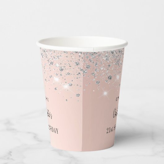 Rose Gold Silberne Glitzer Pappbecher (Rechts)