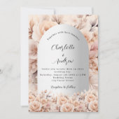 Rose Gold silberne Rose Blumengarn Elegante Hochze Einladung (Vorderseite)