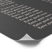 Rose Gold Silhouette Sitzplan Poster (Ecke)
