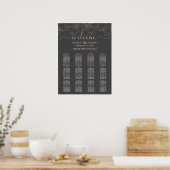 Rose Gold Silhouette Sitzplan Poster (Küche)