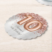 Rose Gold Silver 10. Geburtstagsparty Untersetzer (angewinkelt)