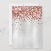 Rose Gold Silver 14. Geburtstagsparty Einladung (Rückseite)