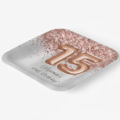 Rose Gold Silver 15. Geburtstagsparty Pappteller (Gewinkelt)