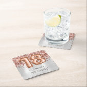 Rose Gold Silver 18. Geburtstagsparty Untersetzer (Vor Ort)