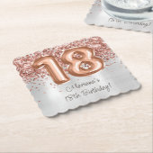 Rose Gold Silver 18. Geburtstagsparty Untersetzer (angewinkelt)