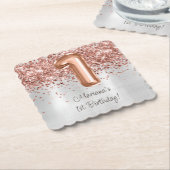 Rose Gold Silver 1. Geburtstag Party Untersetzer (angewinkelt)