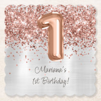Rose Gold Silver 1. Geburtstag Party