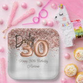 Rose Gold Silver 30. Geburtstag Party Pappteller (Party)
