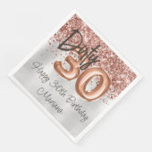 Rose Gold Silver 30. Geburtstag Party Serviette (Ecke)