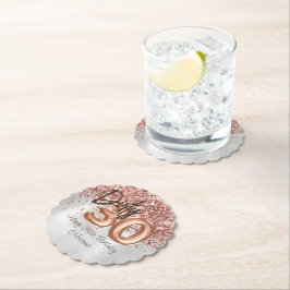 Rose Gold Silver 30. Geburtstag Party Untersetzer