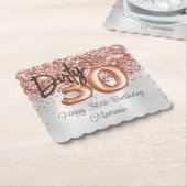 Rose Gold Silver 30. Geburtstag Party Untersetzer (angewinkelt)