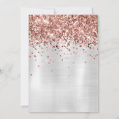 Rose Gold Silver 4. Geburtstagsfeier Party Einladu Einladung (Rückseite)