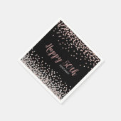 Rose Gold Silver Confetti 50. Geburtstagsparty Serviette (Ecke)