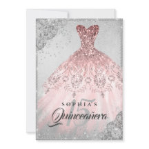 Rose Gold Silver Diamond Sparkone Gown Quinceanera