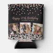 Rose Gold Silver Foto Collage 50. Geburtstag Dosenkühler (Vorderseite)