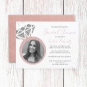 Rose Gold Silver Foto Sparkring Brautparty Einladung