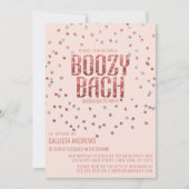 Rose Gold Silver Glitzer Confetti Bachelorette Einladung (Vorderseite)