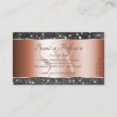 Rose Gold Silver Glitzer Sparkle Stars Initialen Visitenkarte (Rückseite)