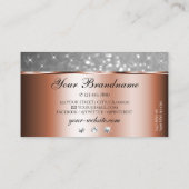 Rose Gold Silver Glitzer Stars Diamanten Extravaga Visitenkarte (Rückseite)
