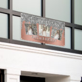 Rose Gold Silver Glitzer Tropfen Foto 16. Geburtst Banner (Äußeres Gebäude)