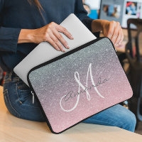Rose Gold Silver Ombre Monogram personalisieren