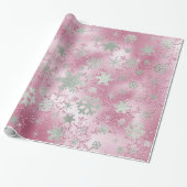Rose Gold & Silver Weihnachten Snowflake Muster Geschenkpapier (Ungerollt)
