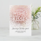 Rose Gold Silvester Party Einladung (Stehend Vorderseite)