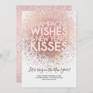Rose Gold Silvester Party Einladung
