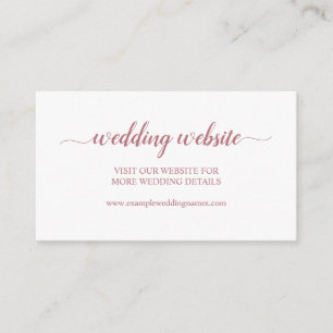 Rose Gold Simple Calligraphy Wedding Website Card Begleitkarte