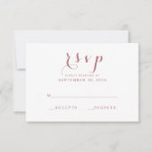Rose Gold Simple Elegant Script Wedding RSVP (Vorderseite)