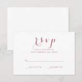 Rose Gold Simple Elegant Script Wedding RSVP Karte (Vorne/Hinten)