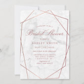Rose Gold Simple Geometric Brautparty Einladung (Vorderseite)