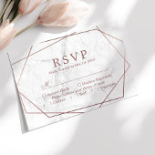 Rose Gold Simple Geometric Wedding RSVP Karte