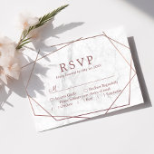 Rose Gold Simple Geometric Wedding RSVP Karte