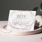 Rose Gold Simple Geometric Wedding RSVP Karte