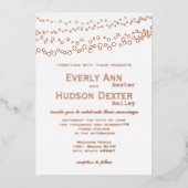 Rose Gold Simple Modern Typografy Gold Wedding Folieneinladung (Vorderseite)