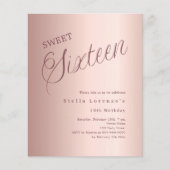 Rose Gold Skript Haushalt Schweden 16 Einladung (Vorderseite)