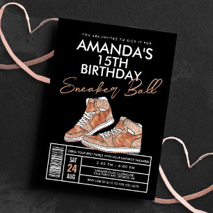 Rose Gold Sneaker Ball Geburtstagseinladung Einladung