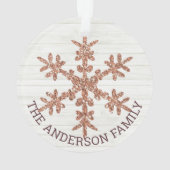 Rose Gold Snowflake 2 Foto Ornament (Rückseite)