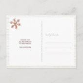 Rose Gold Snowflake 3 Foto Frohe Weihnachten Postkarte (Rückseite)