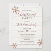 Rose Gold Snowflake Chic Modernes Party (Vorderseite)