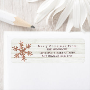 Rose Gold Snowflake Chic Rustikaler Holzurlaub